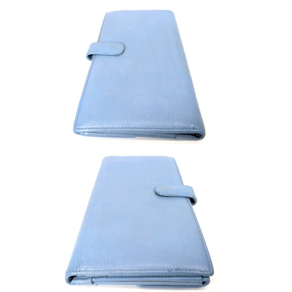 Authentic CHANEL Camellia Wallet Calfskin Wallet Light Blue - Picture 4 of 9